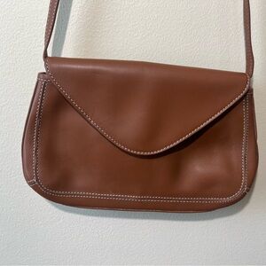 Bandolino Crossbody Camel Leather Shoulder Bag Convertible Clutch Purse New